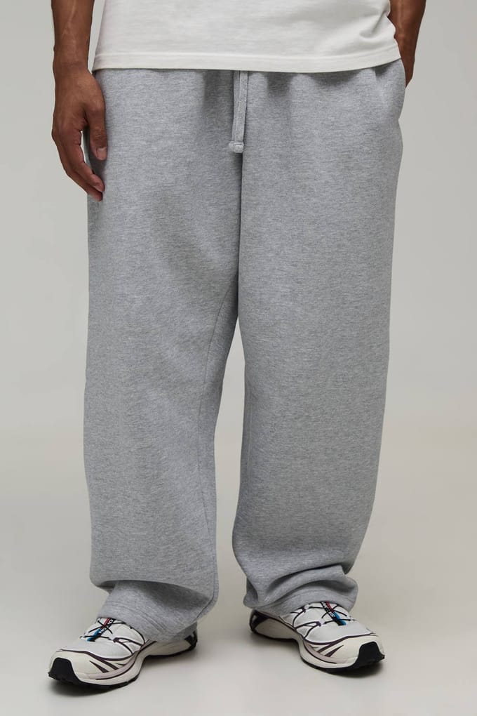 Essentiële Baggy Leg Jogger | Grey Marl | Size Large
