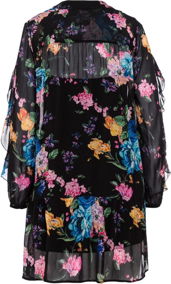 Marc Aurel • zwarte jurk met bloemen • maat 36