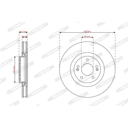 Remschijf FERODO DDF3242C, 2 stuk