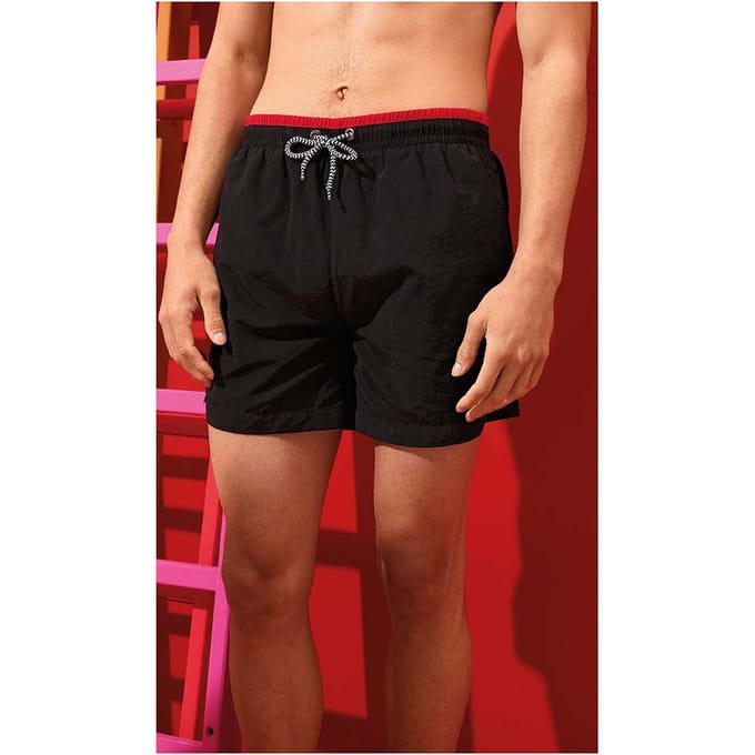Asquith & Fox Heren zwemshorts (Zwart/Rood)