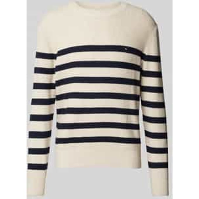 Gebreide pullover met labelstitching en ronde hals