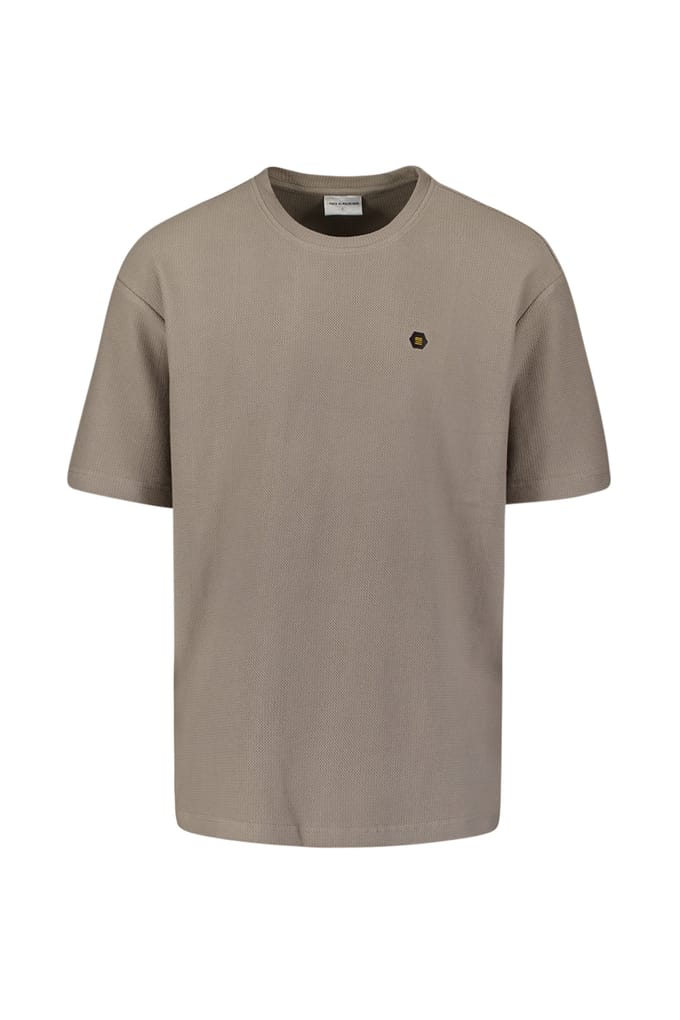 No Excess T-shirt Crewneck Solid Jacquard Clay Größe: S | Basic T-Shirts Outlet | Herren