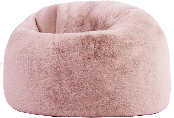 icon - Kingston Kinderzitzak Stoel - Fluffy Pluche Imitatiebont - Oud roze