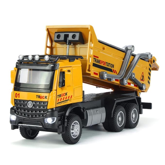 1:32 Camion Benne d'Ingénierie Véhicule Alliage Modèle Moulé sous Pression Simulation Remorque Jouet orange