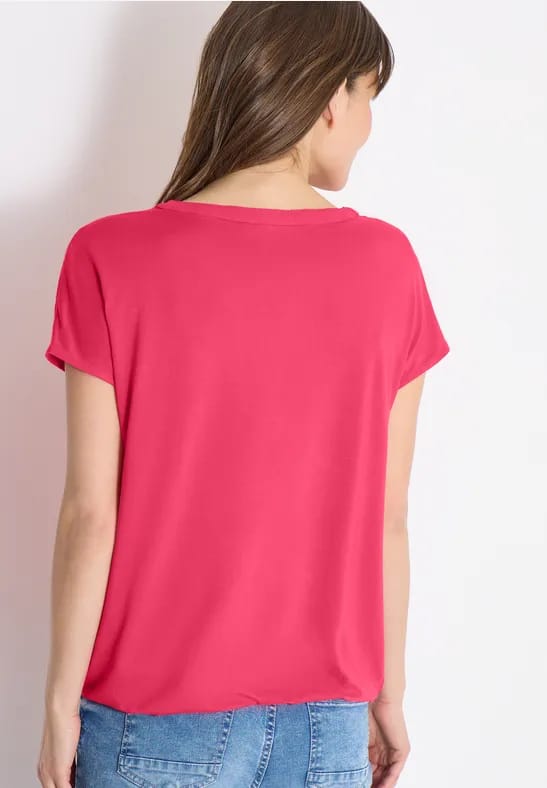 Blouse met korte mouwen en structuurmix