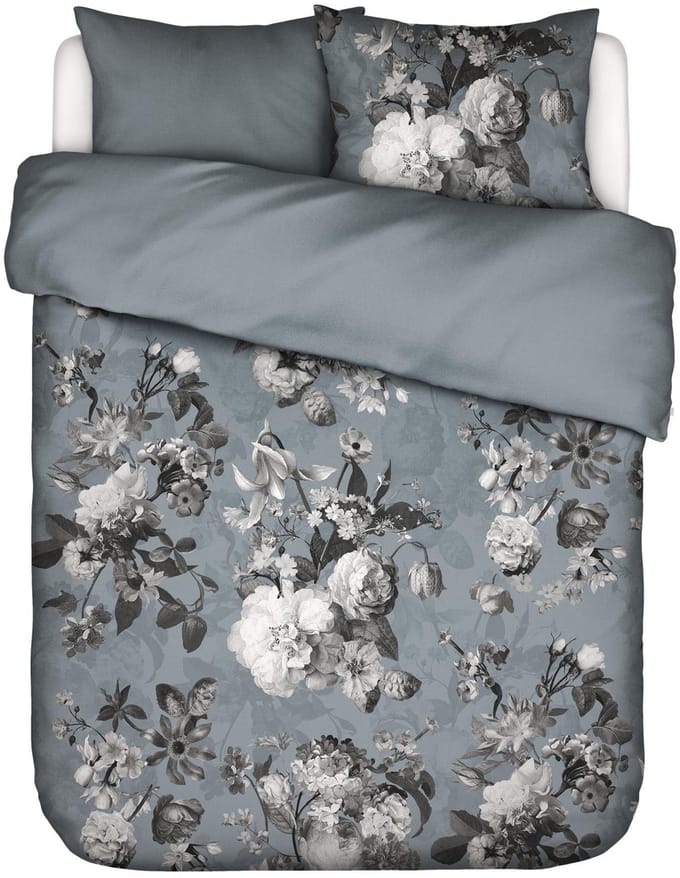 Essenza Floor Dekbedovertrek Katoensatijn Global grey - Lits-Jumeaux - 240x200/220 cm