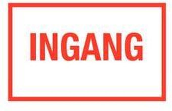 Ingang tekststicker, rood/wit 400 x 250 mm