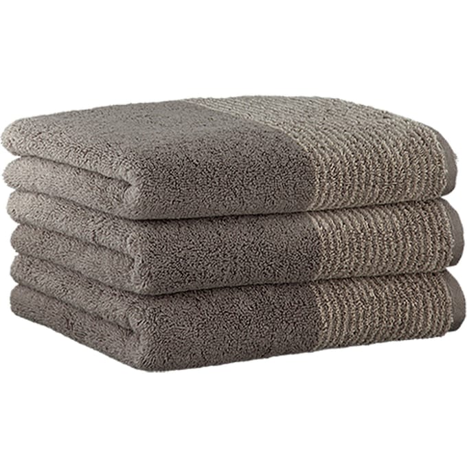 Cawoe Handdoek Luxury Home Two-Tone Een maat, 50x100 Set van 3