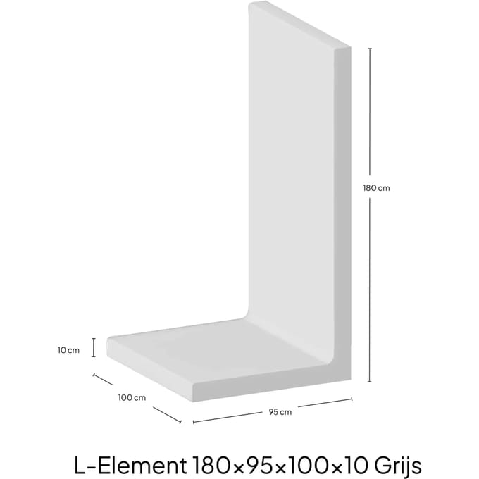 L-Element 180x95x100x10cm Zichtbeton