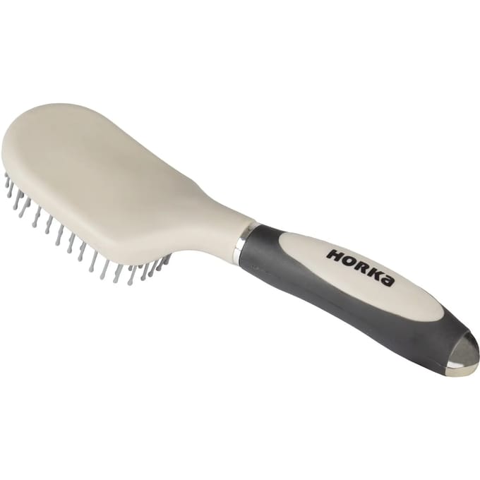 Horka Staart En Manenborstel Soft Grip Beige/Zwart - One size