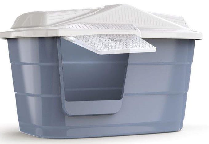 Georplast | Toilettes Villa W Forme de Maisonnette | 57,5X38,5X37Cm - Toilettes Villa Grise/Beige