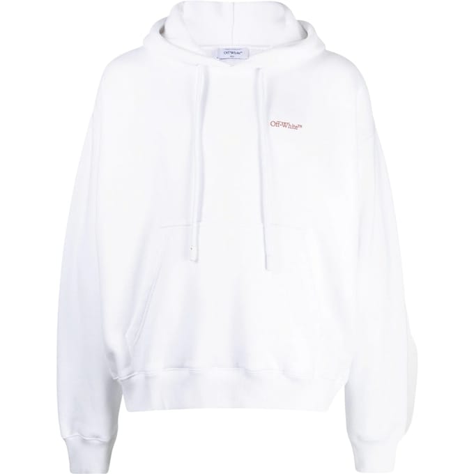 Gebroken witte Scratch Tab witte skate-fit hoodie