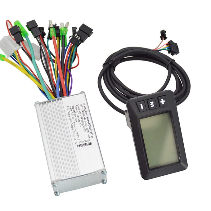 250W 350W 24 48V 36 60V Elektrische Fiets Motor Controller met LCD Display Paneel E Bike Scooter Motor Snelheid Controller Kit black