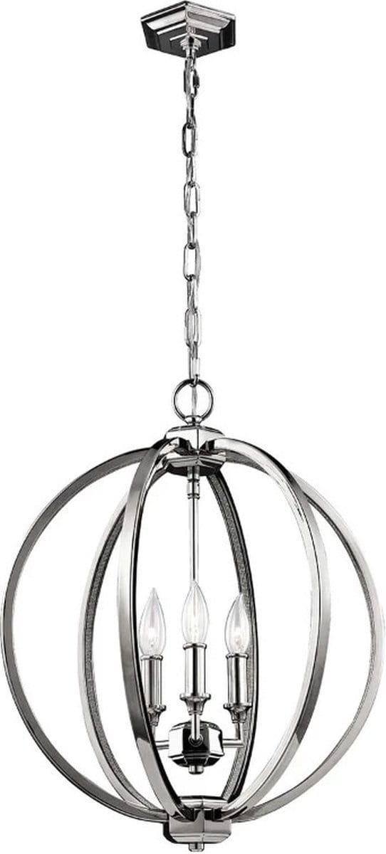 Feiss LED Hanglamp Corinne | 3X E14 Max 60W | Dimbaar | Polished Nickel, Crystals