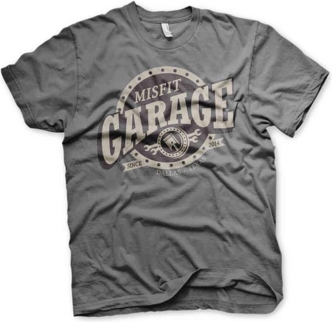Misfit Garage Heren Tshirt -S- Piston Sign Grijs