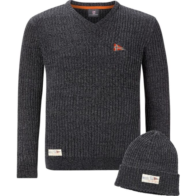 Jan Vanderstorm herren Jumper Met Kap - 52/54 - donkergrijs - Plus Size