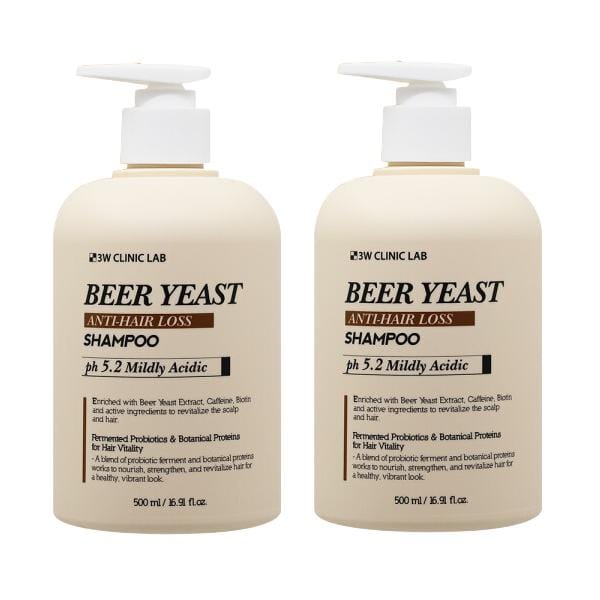 3W CLINIC LAB Biergist Anti Haaruitval Shampoo 500ml (2 opties) #Shampoo 500ml x 2pcs white