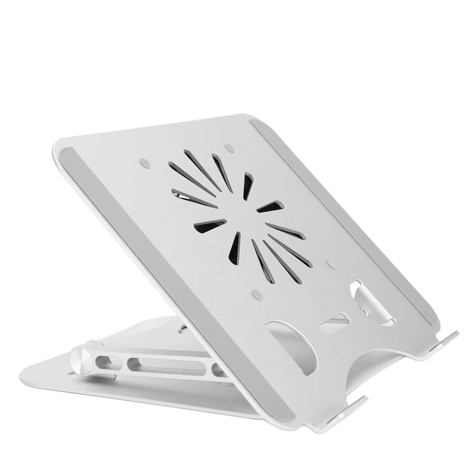 Support de refroidissement pour ordinateur portable 17 pouces en alliage d'aluminium, pliable et portable, avec ventilateur USB white