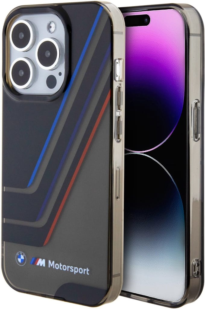 BMW Back Cover - Translucent zwart - iPhone 15 Pro - Schokabsorberend - MagSafe compatibel