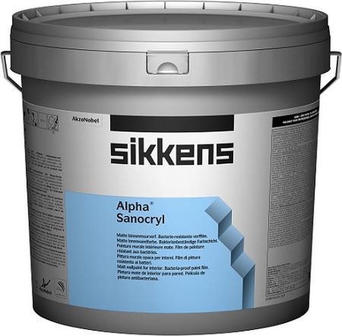 Sikkens Alpha Sanocryl - 10 l - 10 m²/l - Wit - Afwerkingslaag