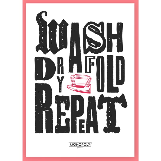 Monopoly Wash Dry Fold Repeat Art Print - A4