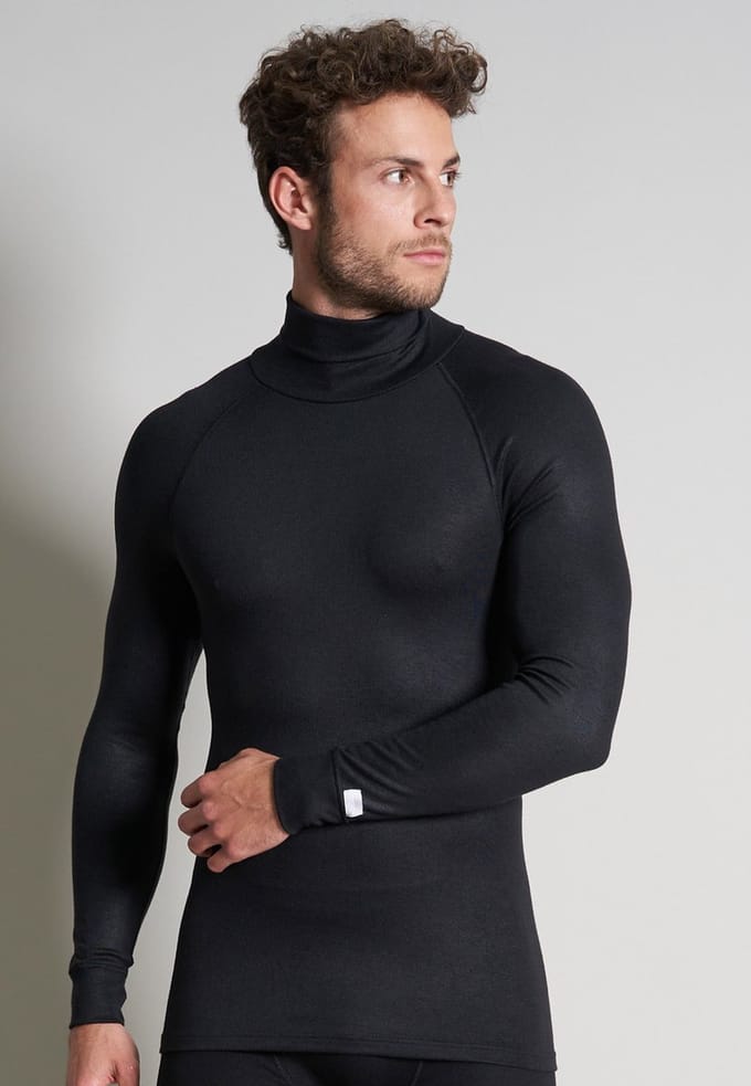 CECEBA Thermo Sport Unisex Ondershirt met col - Zwart