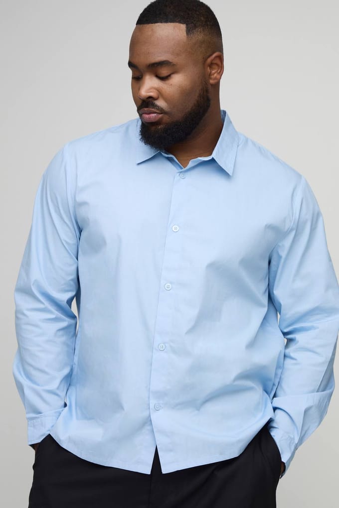 Plus Regular Fit Oxford-shirt in Wit | Light Blue | Size 2XL