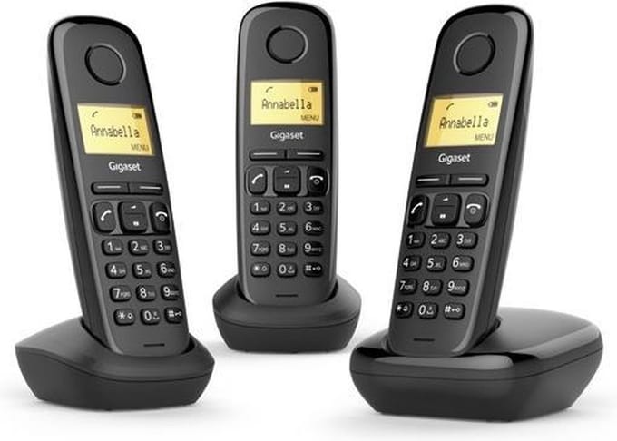 Landline Telephone Gigaset A170 TRIO Black Amber