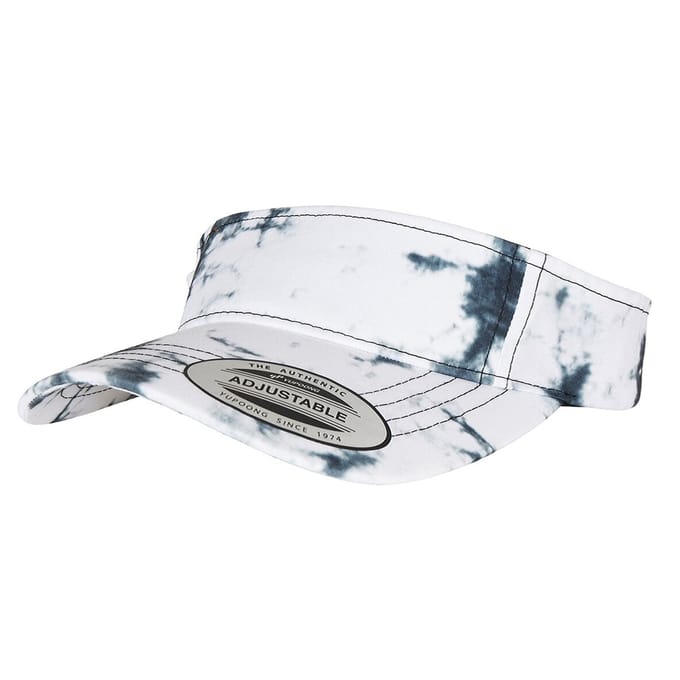 Flexfit Batik Kleurstof Gebogen Piek Visor Cap (Zwart/Wit)