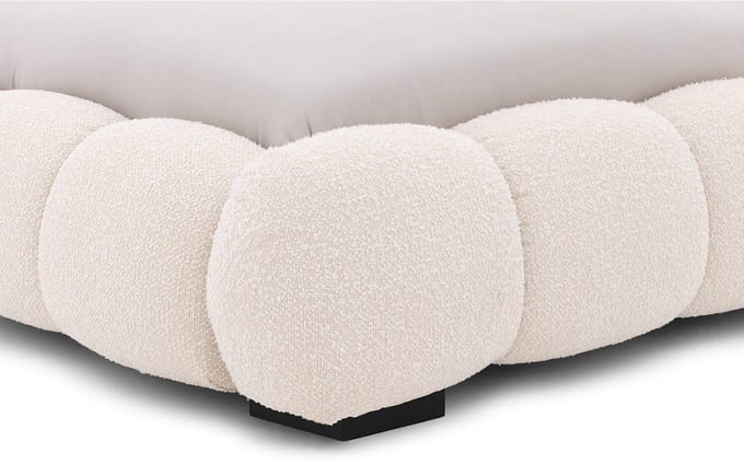 Goossens Gestoffeerd Bedframe Cloud, 180 x 200 cm Stof Ahenk 9851 beige