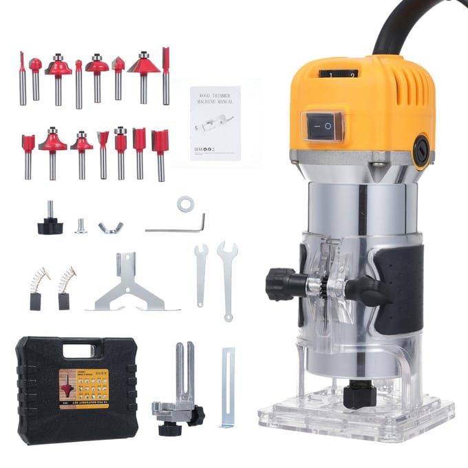 Compacte Bovenfrees 800W Hout Frezen Trimmen Graveren Sleufmachine 30000 RPM Variabel Toerental met US