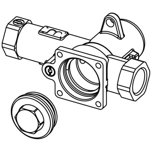 TECE urinal flush housing with plug 9820074