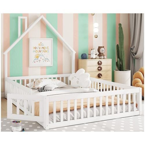 ModernLuxe Kinderbed 140x200cm in massief hout - met lattenbodem - Wit