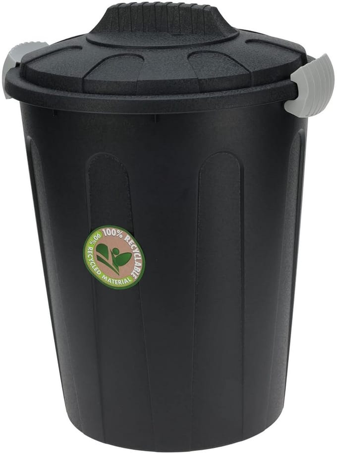 Universele Plastic Ton met Deksel 23 Liter - Witte Meerdoel Emmer