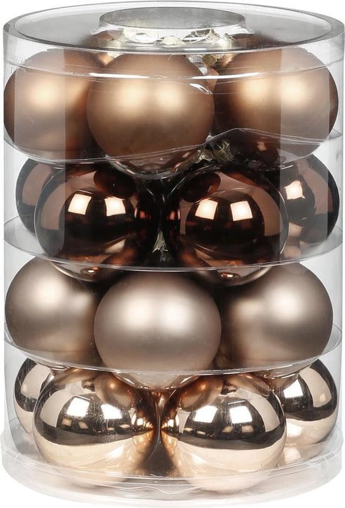 Christmas Goods Kerstballen set - 40x stuks - glas - bruin mix - 6 cm - glans/mat - kerstversiering