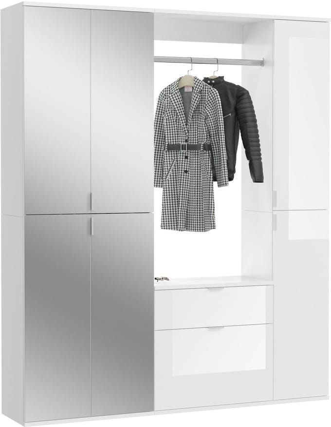 xonox.home Garderobecombinatie Project X wit imitatie 152x193x34 cm