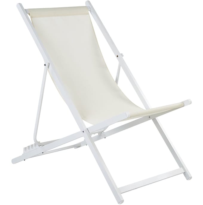 LOCRI II - Strandstoel - Beige/Wit - Polyester