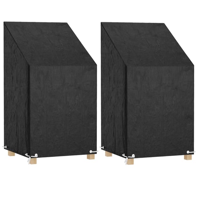 vidaXL - Tuinstoelhoezen - 2 - st - met - 8 - oogjes - 65x65x80/120 - cm - polyetheen