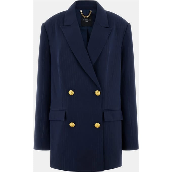Dun gestreept jasje donkerblauw vrouw