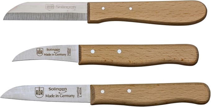 RÖR Solingen Schilmesset Recht en Krom – RVS Lemmet – Hout – Onkel Rudi & Oma's Keukenmesje