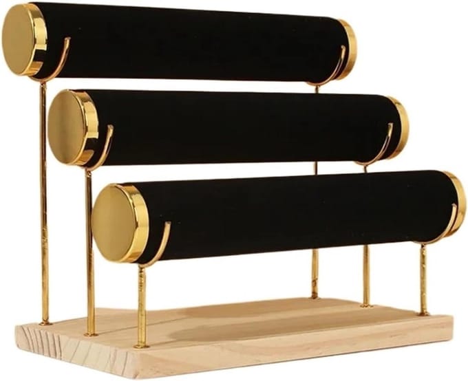 Sieradenstandaard - Organizer plank - Sieraden presenteren - Fluwelen afwerking - 3 lagen - Zwart