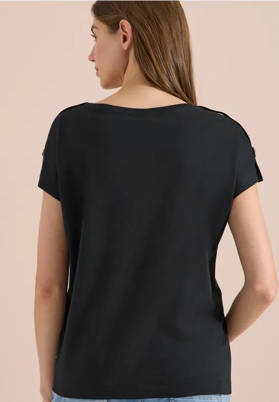 Shirt met korte mouwen en gespdetail