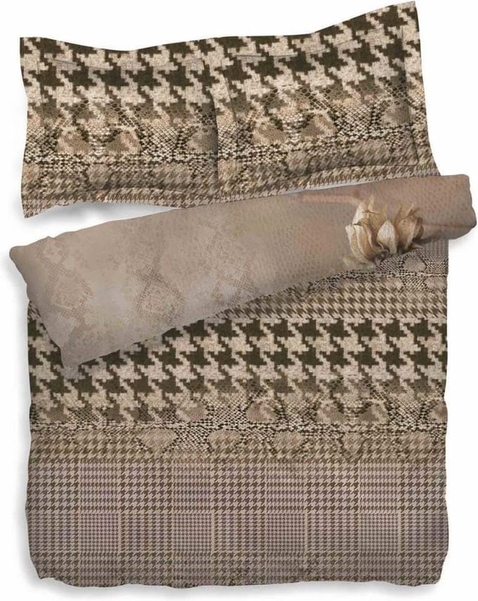HnL dekbedovertrek Driden - Warm Taupe 200x200/220
