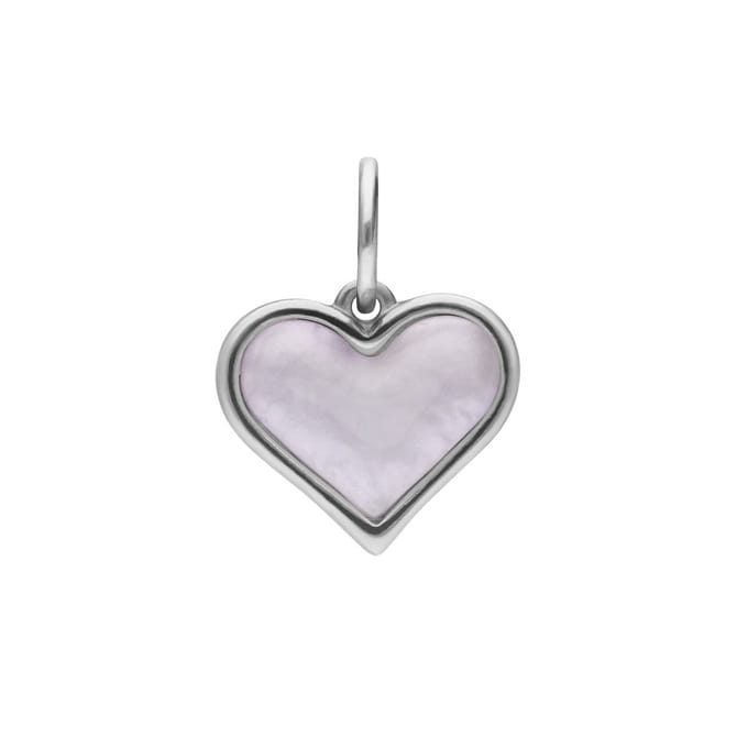Lucardi - Dames Stalen bedel hart - Hanger - Staal - Zilverkleurig