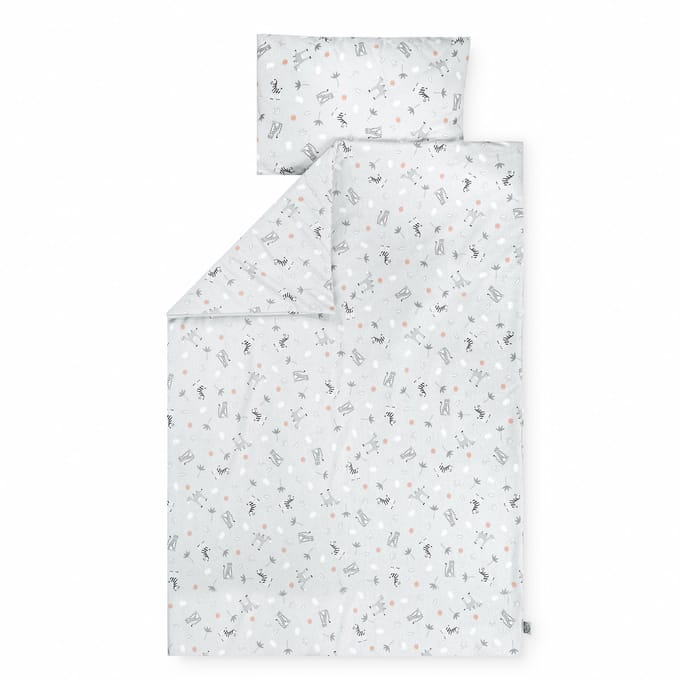 Julius Zöllner kinderbeddengoed jersey - Savanne grau, maat 100x135 + 40x60 cm