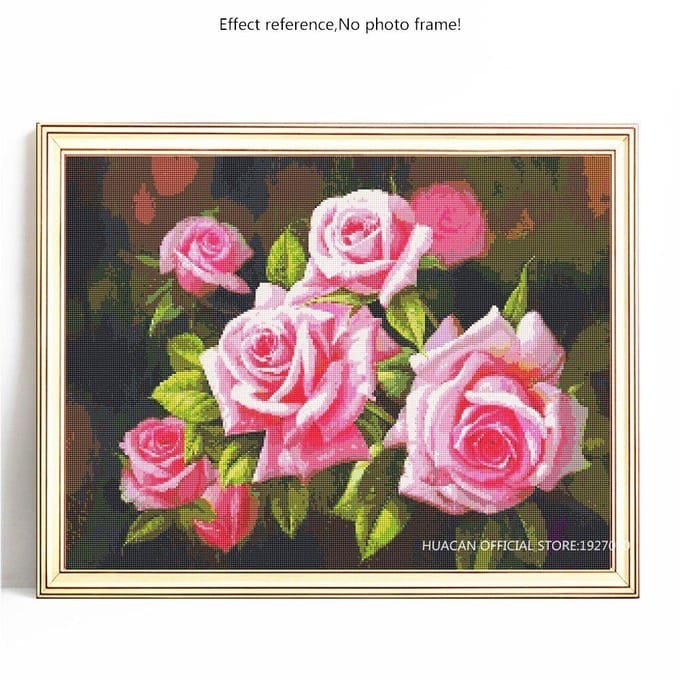 DIY diamant schilderij bloem borduurwerk verkoop volledige ronde foto van strass diamant 20X30 pink