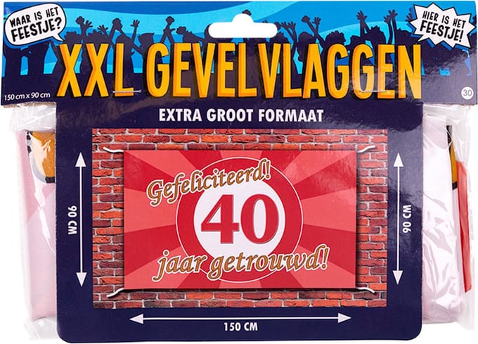XXL Gevel vlag - 40 jaar getrouwd