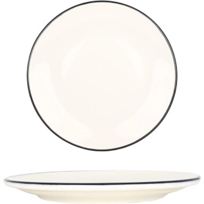 Bonna Dinerbord - Linea Black - Porselein - 25 cm - set van 6