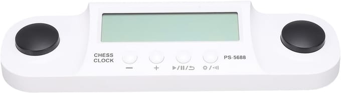 Digitale Schaakklok - Spel Timer - Toernooi Training - Draagbaar LCD Display - 27x8x4 cm - Wit