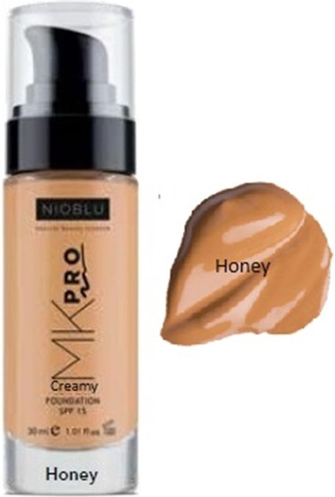 NioBlu-MKPro-Creamy-Foundation-SPF 15- Honey